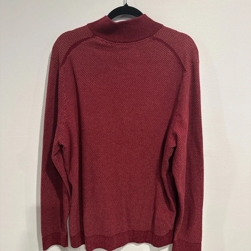 Tommy Bahama IslandZone XL Half-Zip Maroon Cotton Blend Sweater Men’s